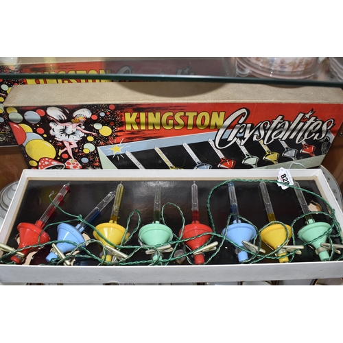 828 - THREE BOXED SETS OF MID 20TH CENTURY 'KINGSTON CRYSTALITES' CHRISTMAS LIGHTS, British made 'bubble l... 