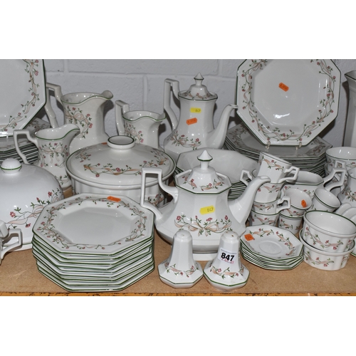 847 - A LARGE 'ETERNAL BEAU' DINNER SERVICE MOSTLY FROM JOHNSON BROTHERS consisting of two large serving d... 