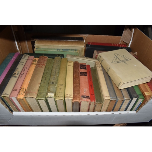 850 - SIX BOXES OF OLD HARDBACK BOOKS including the likes of AA Milne, TH White, Monica Edwards, Hugh Loft... 