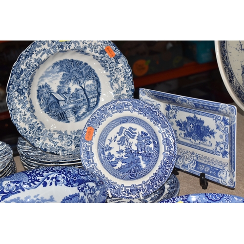 856 - A GROUP OF TRADITIONAL BLUE & WHITE CERAMIC FROM VARIOUS MAKERS approximately thirty-eight pieces in... 