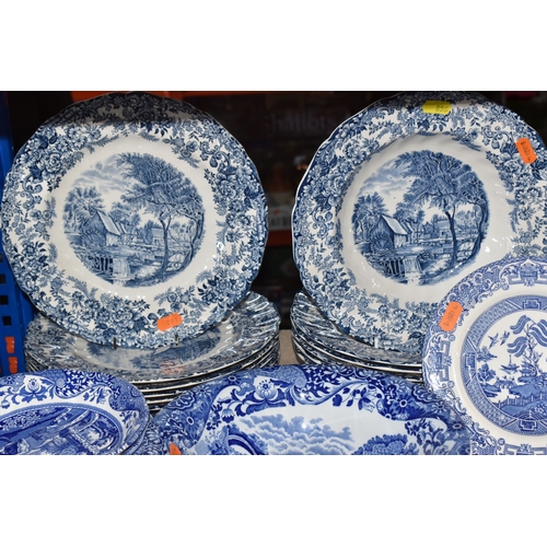 856 - A GROUP OF TRADITIONAL BLUE & WHITE CERAMIC FROM VARIOUS MAKERS approximately thirty-eight pieces in... 