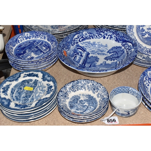 856 - A GROUP OF TRADITIONAL BLUE & WHITE CERAMIC FROM VARIOUS MAKERS approximately thirty-eight pieces in... 