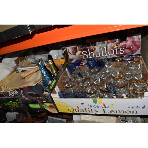 SIX BOXES AND LOOSE OF GENERAL HOUSEHOLD ITEMS including two boxes ...