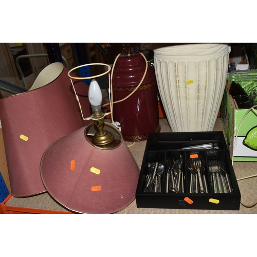 SIX BOXES AND LOOSE OF GENERAL HOUSEHOLD ITEMS including two boxes ...