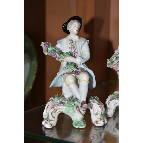 816 - A GROUP OF MAINLY CONTINENTAL FIGURES AND A FIGURE GROUP, comprising a Sitzendorf figure group of tw... 