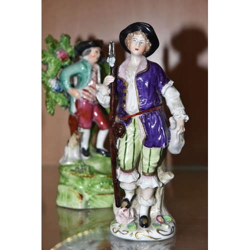 816 - A GROUP OF MAINLY CONTINENTAL FIGURES AND A FIGURE GROUP, comprising a Sitzendorf figure group of tw... 
