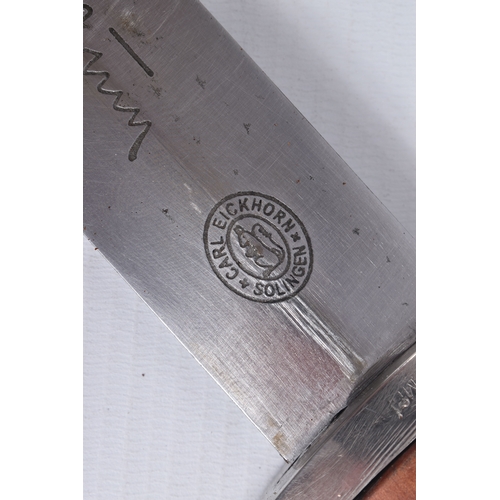 247 - A GERMAN SA DAGGER MADE BY CARL EICKHORN, the blade has its motto on one side and maker mark on the ... 