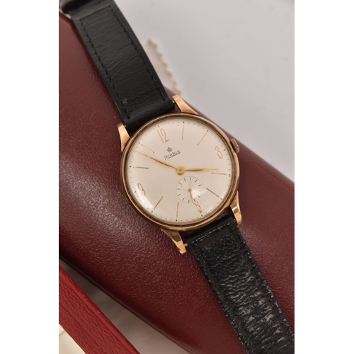 492 - TWO GENTS WRISTWATCHES, the first a 9ct gold cased 'Roidor' manual wind watch, round silvered dial w... 