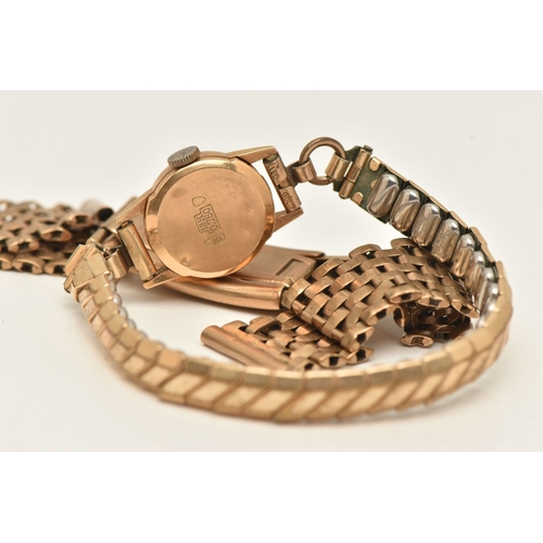 496 - A 9CT GOLD WATCH BRACELET AND LADIES WATCH, a brick link bracelet and folding clasp, hallmarked Birm... 