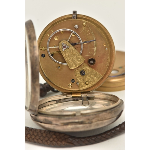 499 - AN EARLY 20TH CENTURY SILVER OPEN FACE POCKET WATCH, key wound, round white Roman numeral dial, subs... 