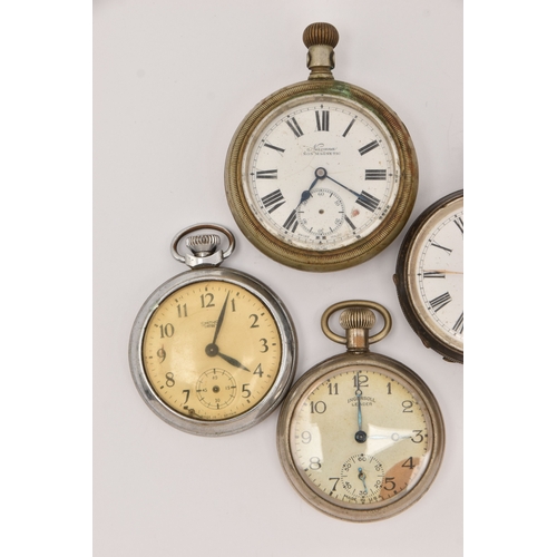 502 - AN ASSORTMENT OF POCKET WATCHES, to include a white metal cased open face pocket watch, stamped with... 