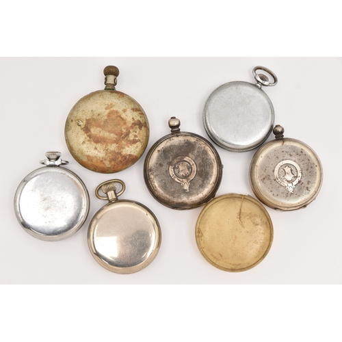 502 - AN ASSORTMENT OF POCKET WATCHES, to include a white metal cased open face pocket watch, stamped with... 