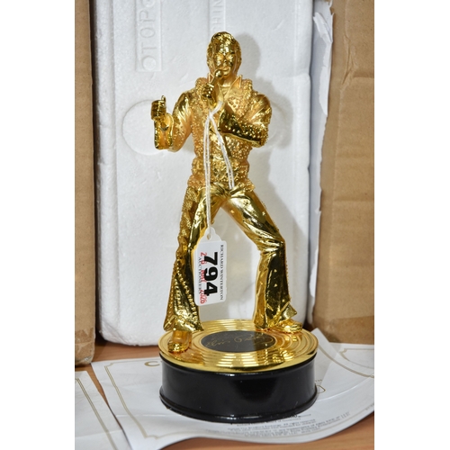 794 - THREE CAST-METAL SCULPTURES OF ELVIS PRESLEY, manufactured in limited editions capped at 8,500, by B... 