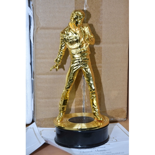 794 - THREE CAST-METAL SCULPTURES OF ELVIS PRESLEY, manufactured in limited editions capped at 8,500, by B... 