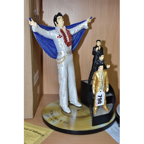 798 - A GROUP OF ELVIS PRESLEY SCULPTURES, comprising two figures from 'Silver Dreams' by Leonardo both fi... 