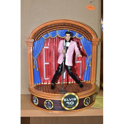 798 - A GROUP OF ELVIS PRESLEY SCULPTURES, comprising two figures from 'Silver Dreams' by Leonardo both fi... 