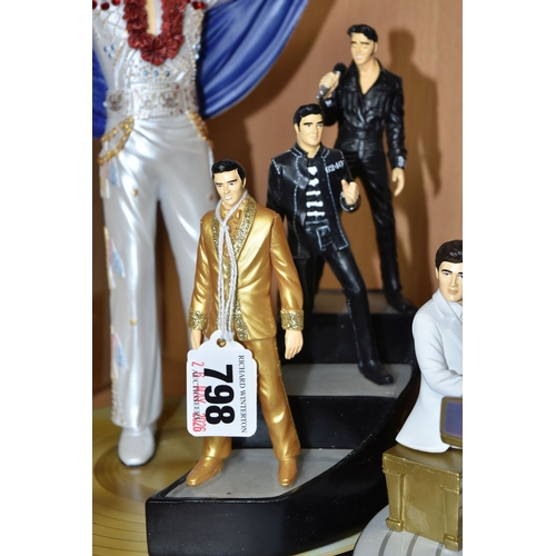 798 - A GROUP OF ELVIS PRESLEY SCULPTURES, comprising two figures from 'Silver Dreams' by Leonardo both fi... 