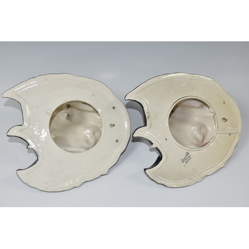 799 - TWO LARGE BESWICK DOG WALL PLAQUES, comprising two plaques of  setters heads, model no. 668, heights... 