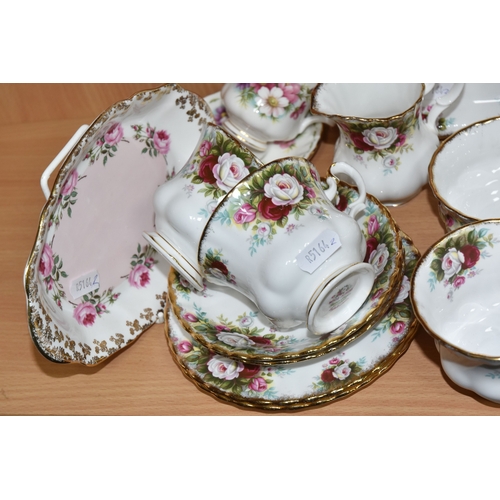 801 - ROYAL DOULTON 'CELEBRATION' TEAWARE, comprising a moulded handle rectangle tray, a soup bowl, diamet... 