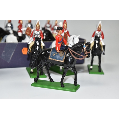 802 - A BOX OF WILLIAM BRITAIN COLLECTORS CLUB MODEL SOLDIERS, comprising Queen Elizabeth II mounted on ho... 
