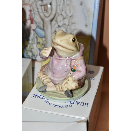 803 - A GROUP OF ROYAL ALBERT BEATRIX POTTER FIGURES, comprising 'Benjamin Bunny', 'Squirrel Nutkins', 'Je... 