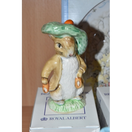 803 - A GROUP OF ROYAL ALBERT BEATRIX POTTER FIGURES, comprising 'Benjamin Bunny', 'Squirrel Nutkins', 'Je... 