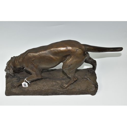 808 - A BRONZED COMPOSITE SCULPTURE OF A GUN DOG, in the style of Georges Gardet, bearing in mould signatu... 