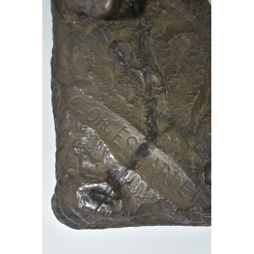 808 - A BRONZED COMPOSITE SCULPTURE OF A GUN DOG, in the style of Georges Gardet, bearing in mould signatu... 