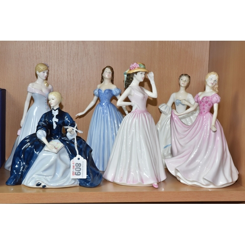 809 - SIX ROYAL DOULTON FIGURINES, comprising Laurianne HN2719 (extensive crazing, including face, possibl... 