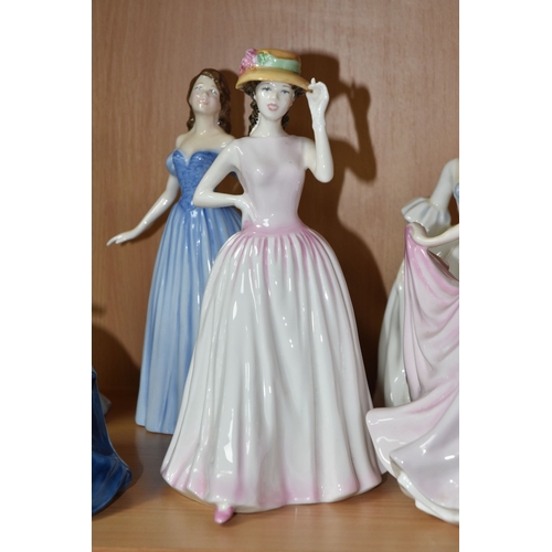 809 - SIX ROYAL DOULTON FIGURINES, comprising Laurianne HN2719 (extensive crazing, including face, possibl... 