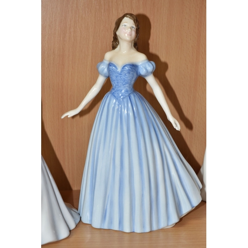 809 - SIX ROYAL DOULTON FIGURINES, comprising Laurianne HN2719 (extensive crazing, including face, possibl... 