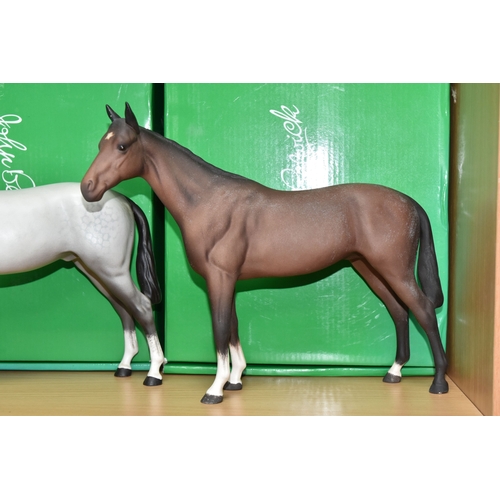 825 - THREE BESWICK HORSE FIGURES, comprising black Hunter, a UKIC exclusive from a special edition of 500... 