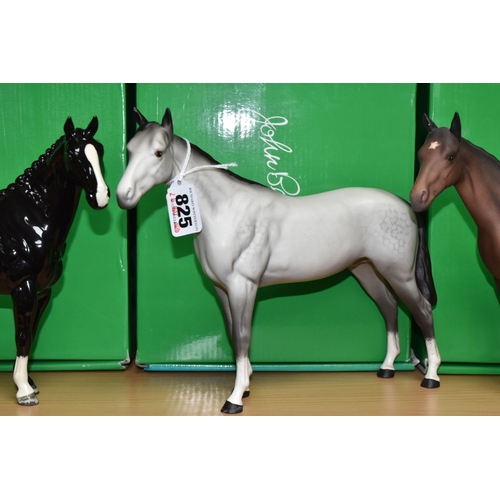 825 - THREE BESWICK HORSE FIGURES, comprising black Hunter, a UKIC exclusive from a special edition of 500... 
