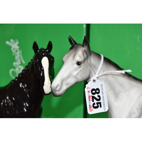 825 - THREE BESWICK HORSE FIGURES, comprising black Hunter, a UKIC exclusive from a special edition of 500... 