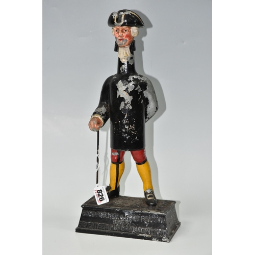 826 - A WHITBREAD BREWERY PAINTED METAL ADVERTISING FIGURE, in the form of an 18th century gentleman, his ... 