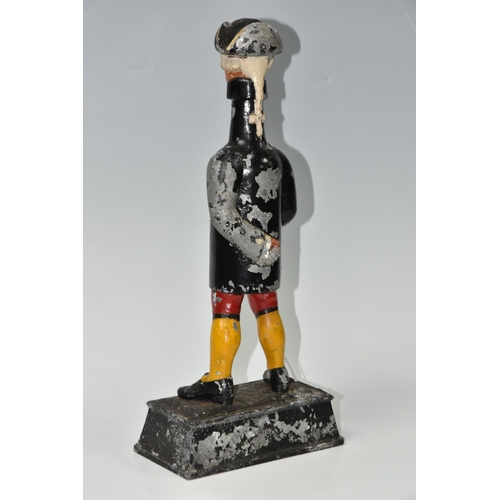 826 - A WHITBREAD BREWERY PAINTED METAL ADVERTISING FIGURE, in the form of an 18th century gentleman, his ... 