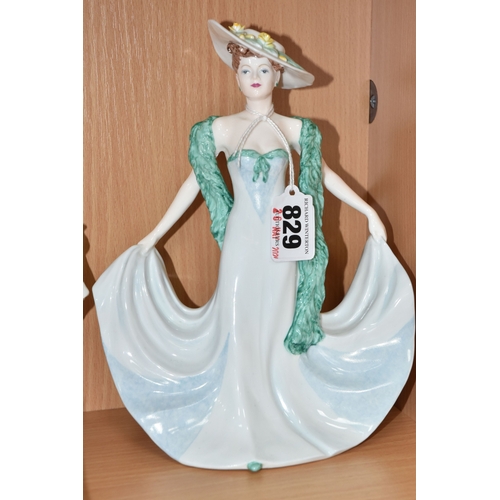 829 - SEVEN COALPORT, ROYAL WORCESTER AND ROYAL DOULTON FIGURINES, comprising Royal Worcester Spring Morn ... 