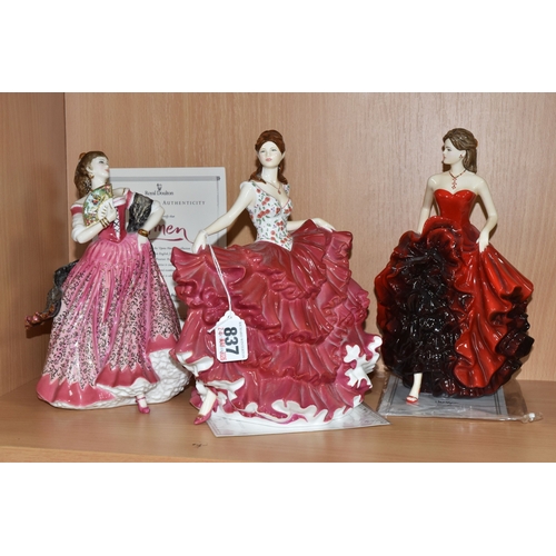 837 - THREE ROYAL DOULTON FIGURINES, comprising Coral HN5330, limited edition for Compton & Woodhouse no 2... 