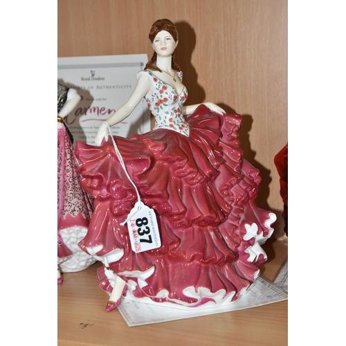 837 - THREE ROYAL DOULTON FIGURINES, comprising Coral HN5330, limited edition for Compton & Woodhouse no 2... 