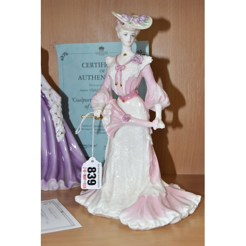 839 - THREE LIMITED EDITION COALPORT FIGURINES comprising 'Lady Caroline at the Summer Garden Party,' 'Lad... 