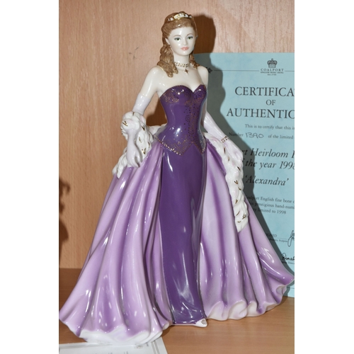 839 - THREE LIMITED EDITION COALPORT FIGURINES comprising 'Lady Caroline at the Summer Garden Party,' 'Lad... 