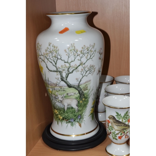 842 - A COLLECTION OF FRANKLIN PORCELAIN FIGURES AND VASES, comprising nine Peter Barrett for Franklin Por... 