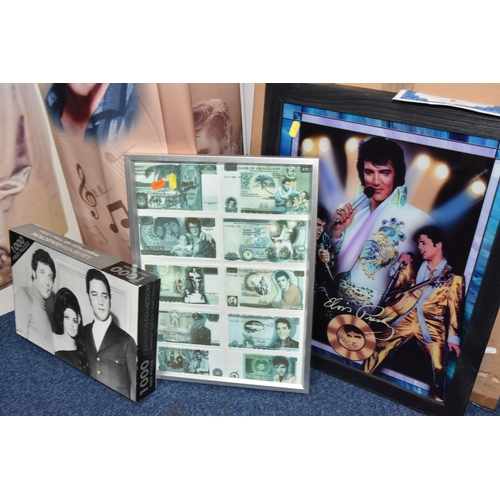 844 - A GROUP OF ELVIS PRESLEY THEMED COLLECTABLES, to include a Bradford Exchange 'Elvis: Rockin' through... 