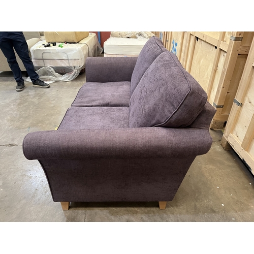 5 - A JOHN LEWIS PURPLE UPHOLSTERED TWO-PIECE SUITE, width 178cm x depth 93cm x height 96cm, condition r... 