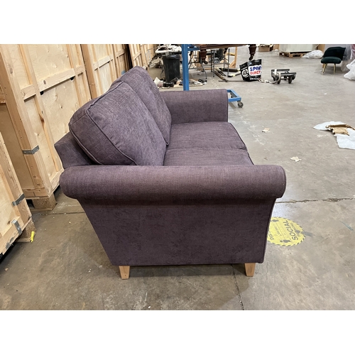 5 - A JOHN LEWIS PURPLE UPHOLSTERED TWO-PIECE SUITE, width 178cm x depth 93cm x height 96cm, condition r... 
