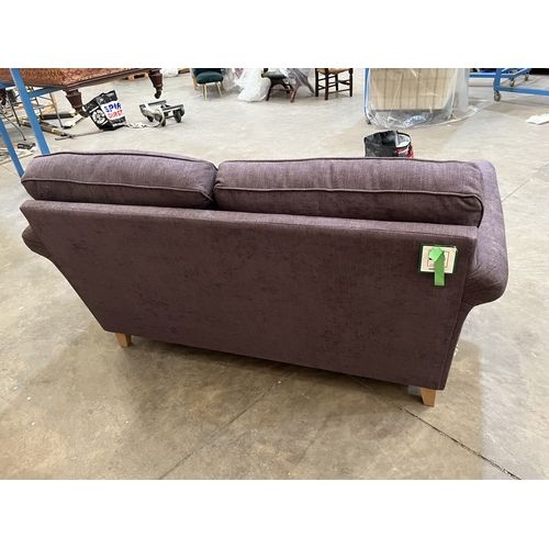 5 - A JOHN LEWIS PURPLE UPHOLSTERED TWO-PIECE SUITE, width 178cm x depth 93cm x height 96cm, condition r... 