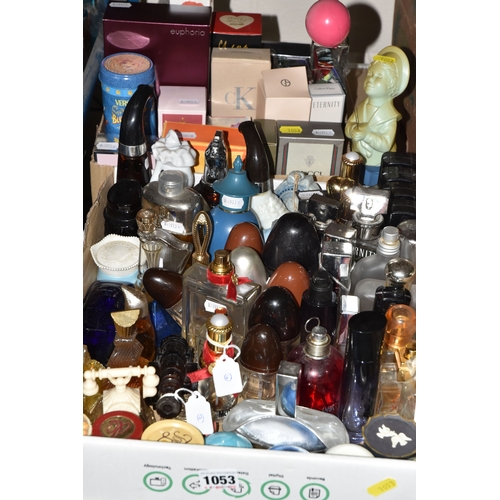 TWO BOXES OF AVON PERFUME BOTTLES AND OTHERS, to include novelty ...