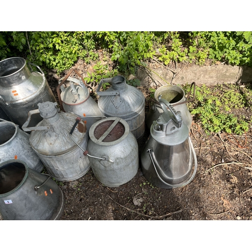5 - A COLLECTION OF STAINLESS STEEL, ALUMINIUM AND GALVANISED MILKING EQUIPMENT, including SS milk churn... 