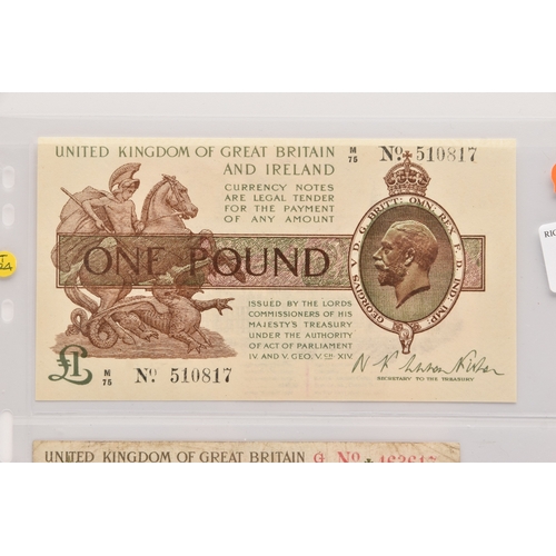 468 - Collection of Bank of England Banknotes Signature Warren Fisher, Ten Shillings first issue 1919 pref... 