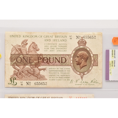 468 - Collection of Bank of England Banknotes Signature Warren Fisher, Ten Shillings first issue 1919 pref... 